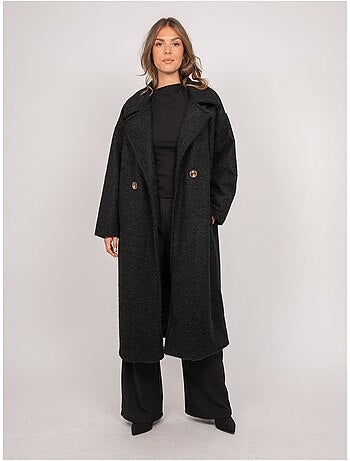 Manteau long oversize maille bouclée uven
