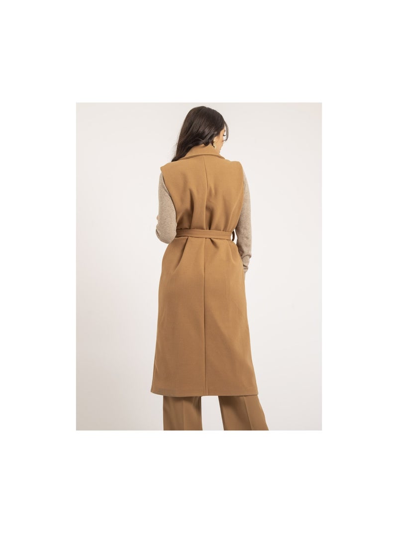 Manteau long sans manches UCLA Beige - Kiabi