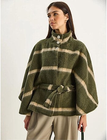 Manteau long texturé à col veste lucci