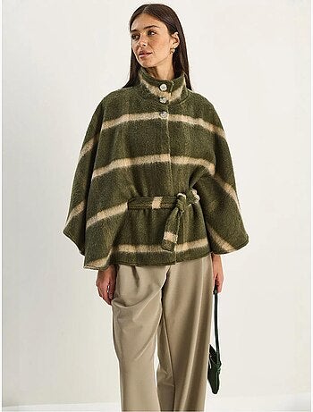 Manteau long texturé à col veste lucci