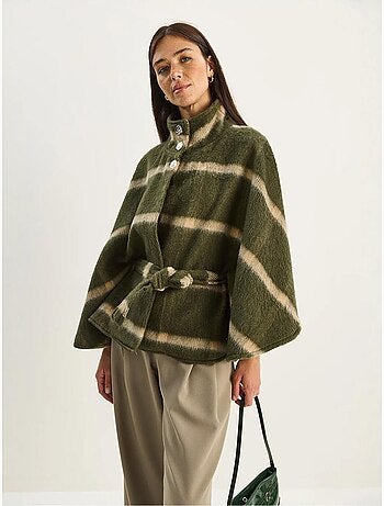 Manteau long texturé à col veste lucci