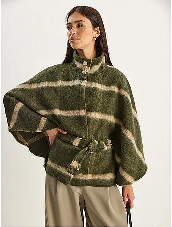 Manteau long texturé à col veste lucci