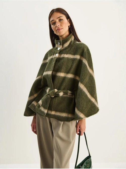 Manteau long texturé à col veste lucci - Kiabi