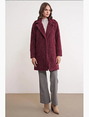 Manteau long texturé avec col de veste mixray