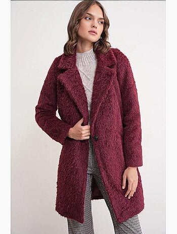 Manteau long texturé avec col de veste mixray