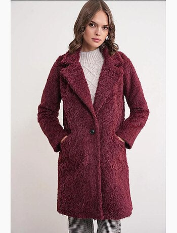 Manteau long texturé avec col de veste mixray