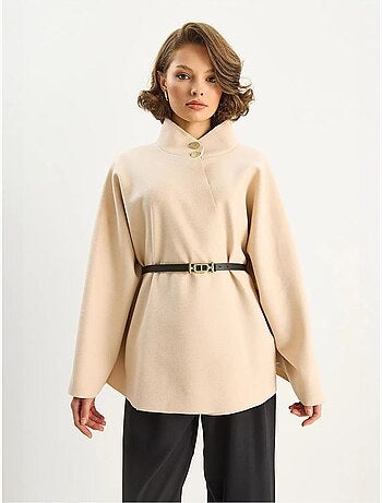 Manteau long texturé avec fermeture à boutons lucci
