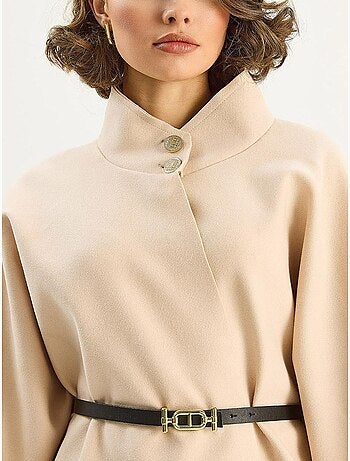 Manteau long texturé avec fermeture à boutons lucci