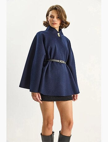 Manteau long texturé avec fermeture à boutons lucci