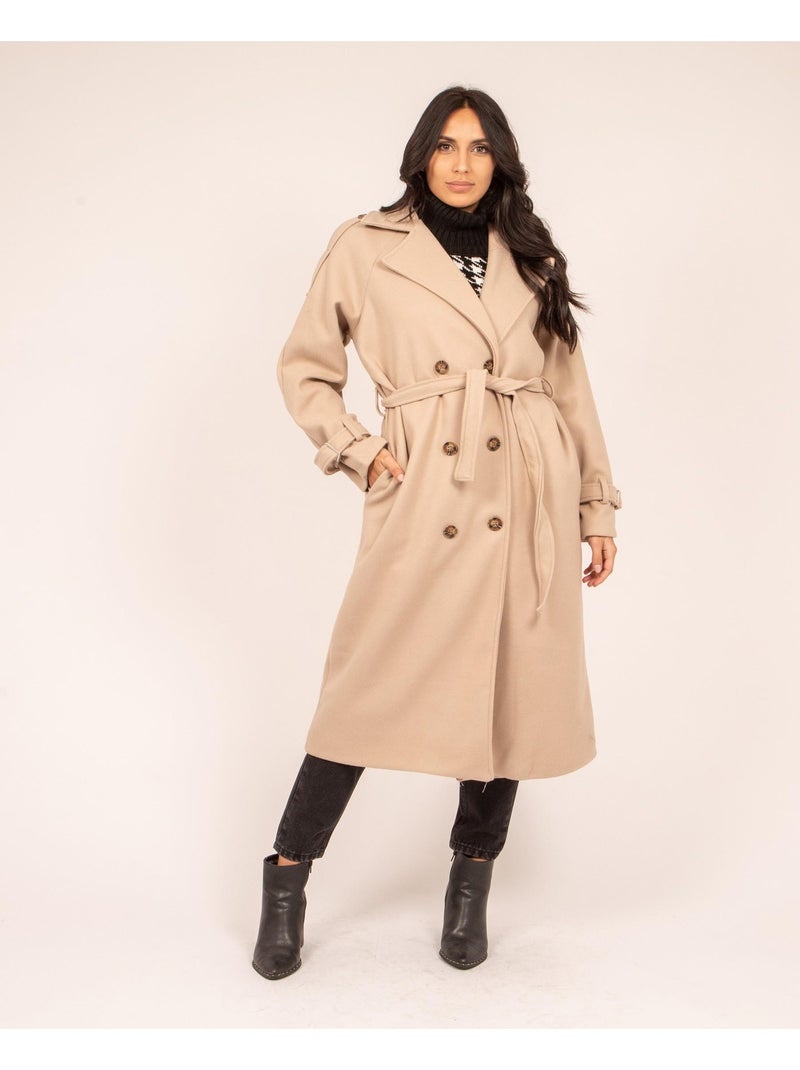 Manteau long UDOLY Beige - Kiabi