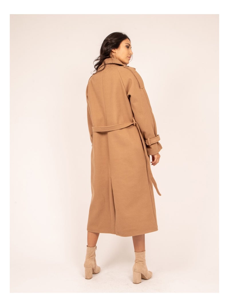 Manteau long UDOLY Marron caramel - Kiabi