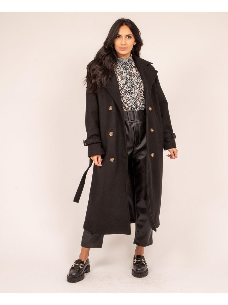 Manteau long UDOLY Noir - Kiabi