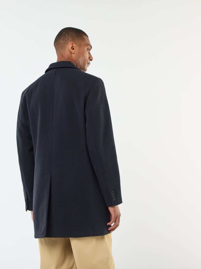 Manteau long uni Bleu - Kiabi