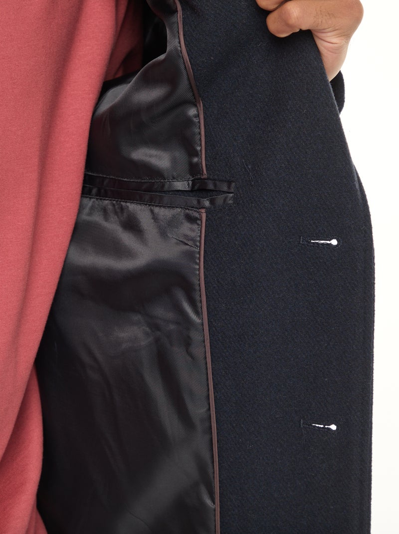 Manteau long uni Bleu - Kiabi