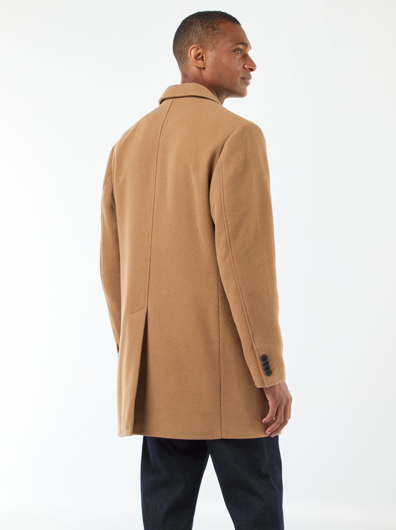 Manteau long uni Marron - Kiabi