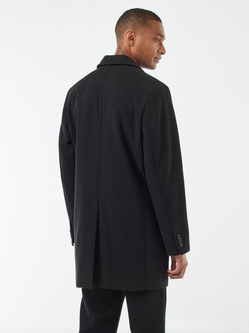 Manteau long uni Noir - Kiabi