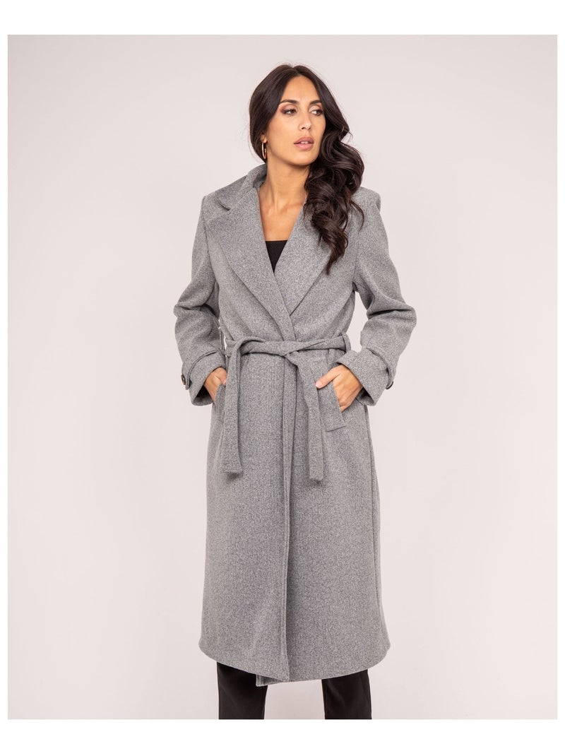 Manteau long UNIZI Gris chiné - Kiabi