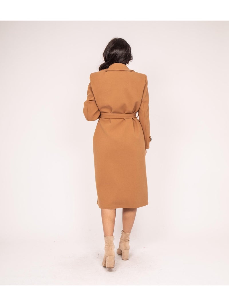 Manteau long unizi Marron caramel - Kiabi