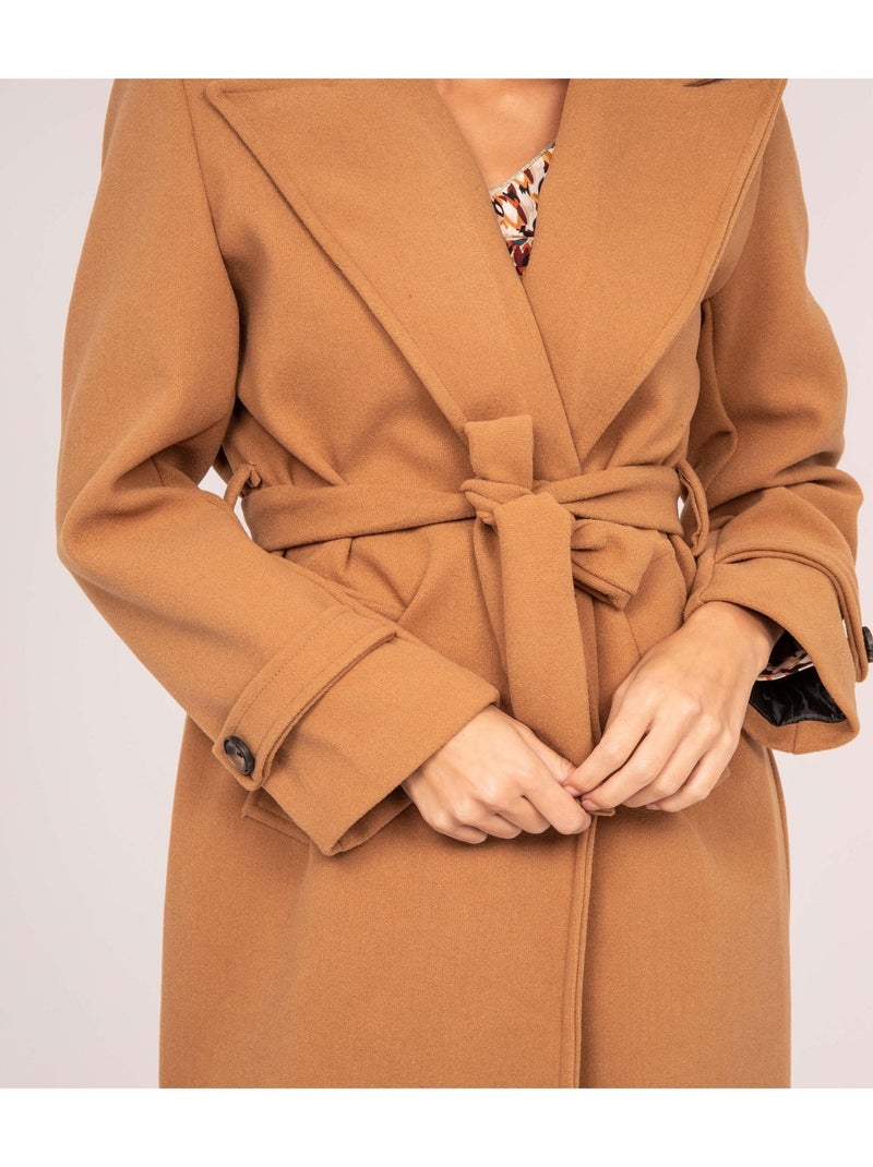 Manteau long unizi Marron caramel - Kiabi
