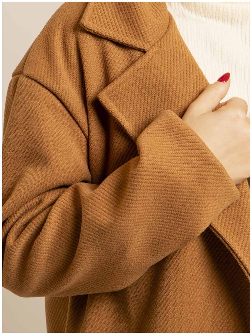Manteau long URANIA Marron caramel - Kiabi