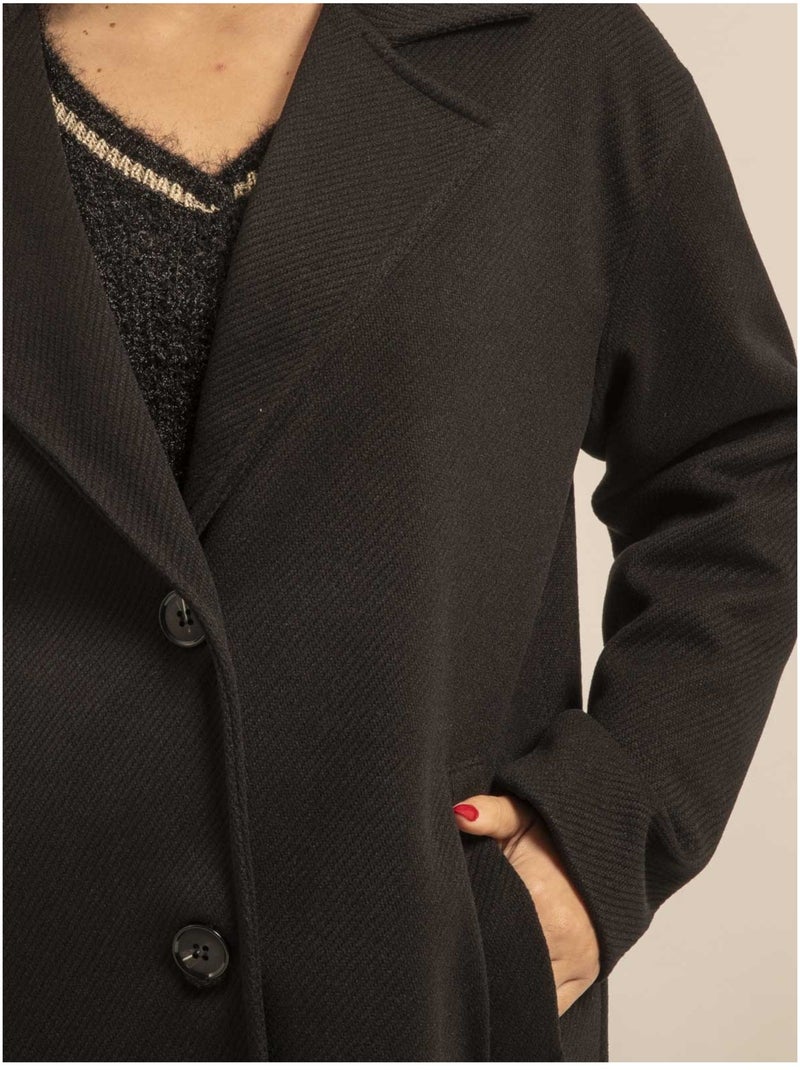 Manteau long URANIA Noir - Kiabi