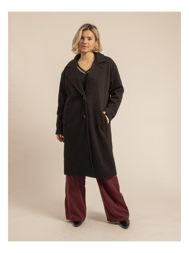 Manteau long URANIA Noir - Kiabi