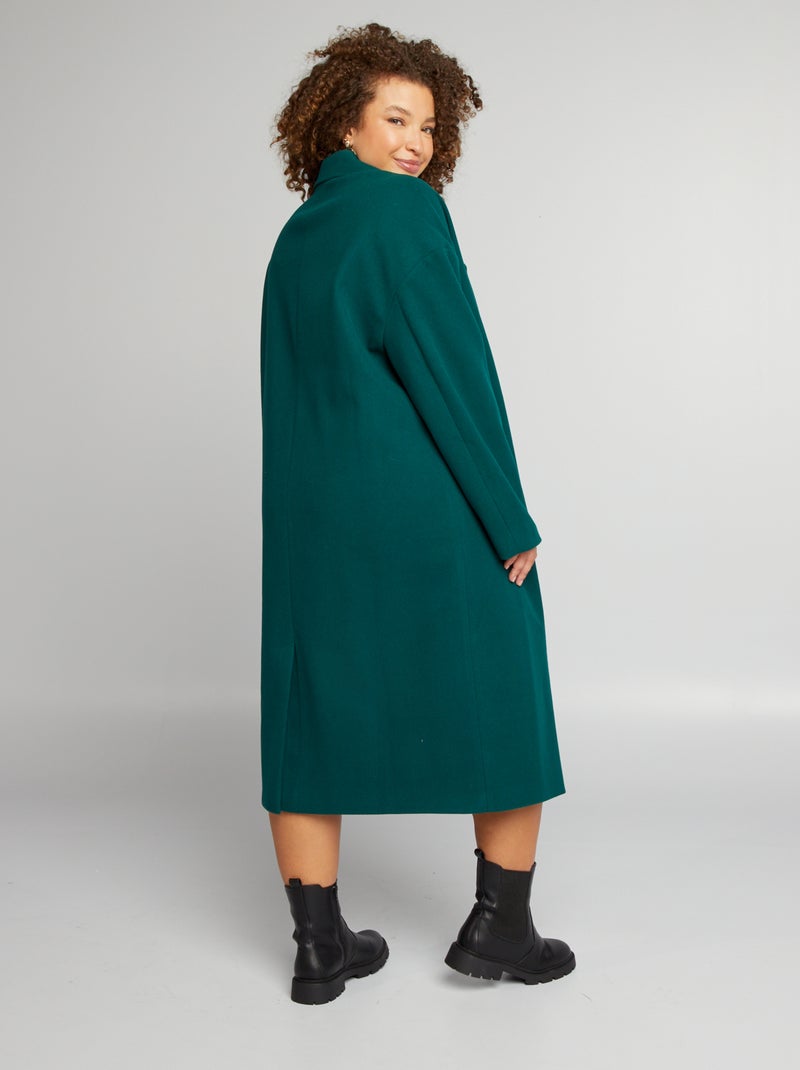 Manteau Vert Polaire Femme Taille 46 - Coupe Mi-longue - Style Basique Décontracté - Occasion Très Bon état