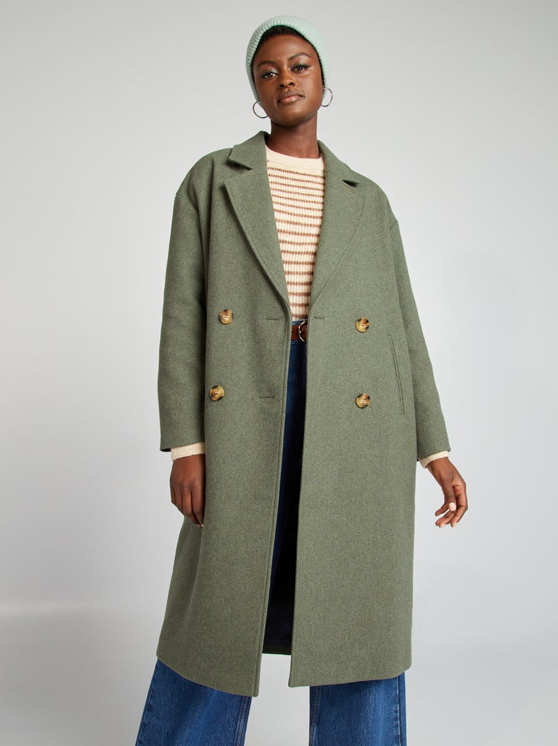 Manteau long Vert - Kiabi