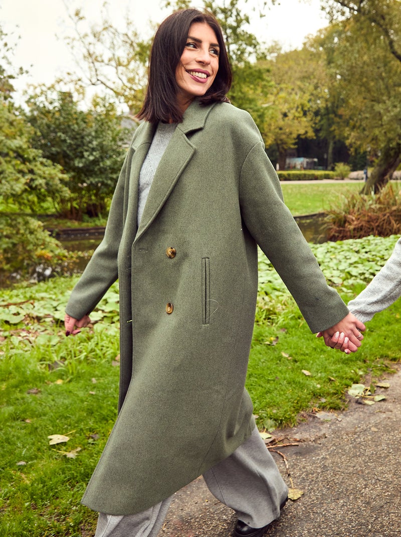Manteau long Vert - Kiabi
