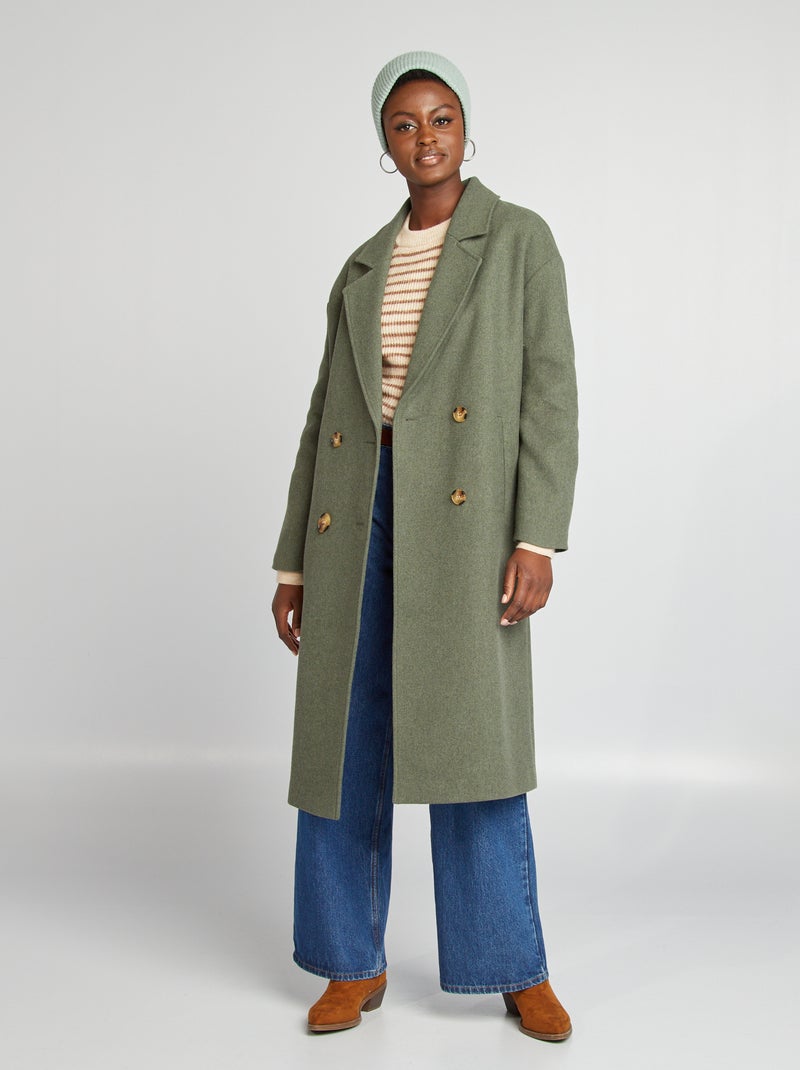 Manteau long Vert - Kiabi