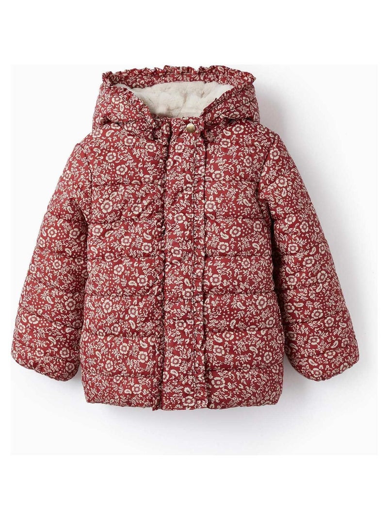 Manteau matelassé à capuche pour fille   LITERATURE CLUB Rouge foncé - Kiabi