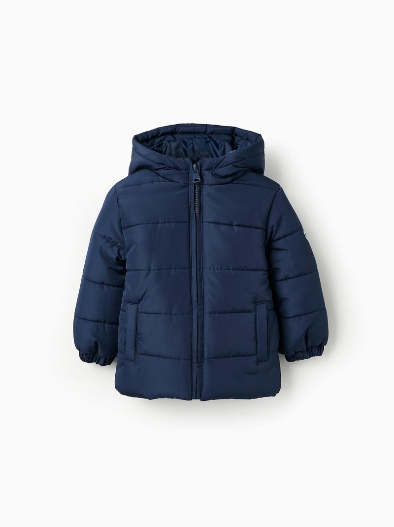 Manteau Matelassé avec Capuche Bleu foncé - Kiabi