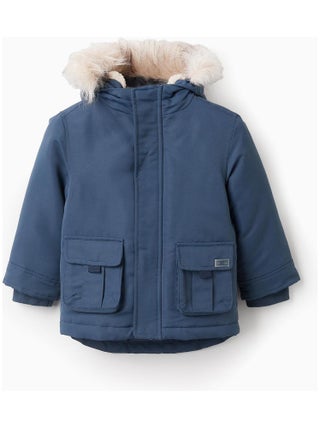 Manteau matelassé, avec capuche, doublure effet moutonné NOVEAUX NATURE