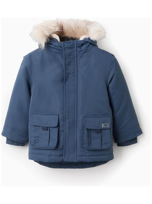 Manteau matelassé, avec capuche, doublure sherpa NOVEAUX NATURE - Kiabi