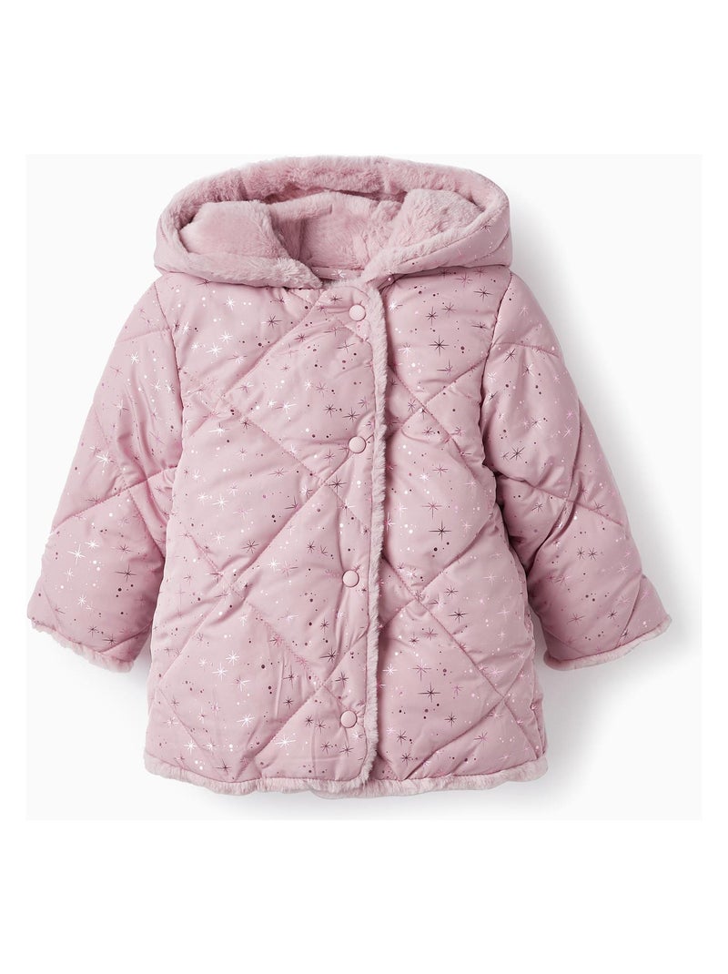 Manteau Matelassé avec Capuche pour Bébé Fille   NORTHERN CALLING Rose clair - Kiabi