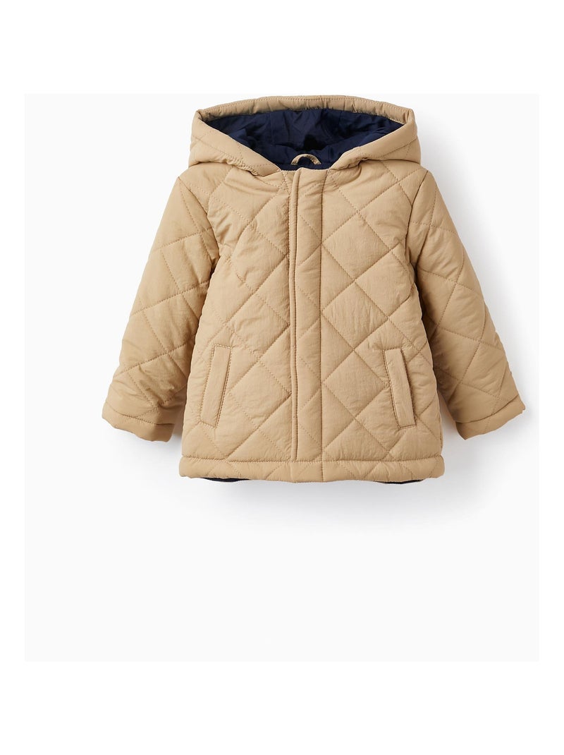 Manteau Matelassé avec Capuche pour Bébé Garçon   ACE CLUBS Beige - Kiabi