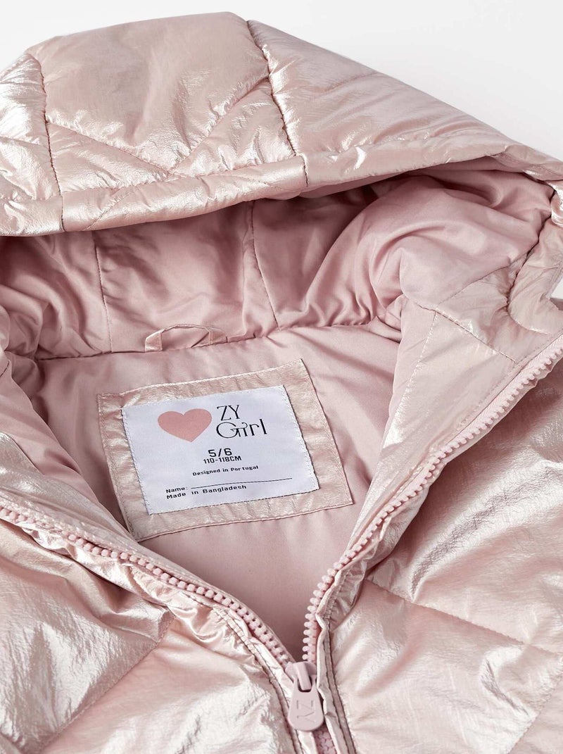 NEXT Fille Manteau Matelassé Imperméable Avec Bordure Fourrure Synthétique - Vêtement Hiver Enfant