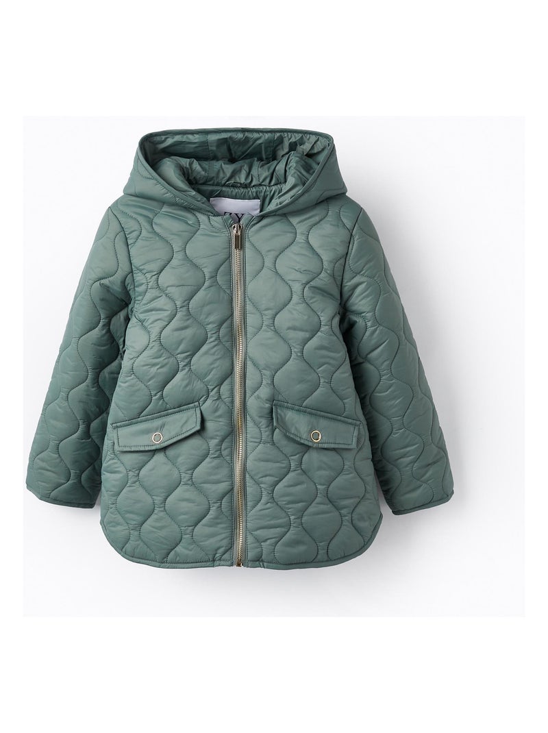 Manteau Matelassé avec Capuche pour Fille   ROYALS OFF DUTY Vert foncé - Kiabi