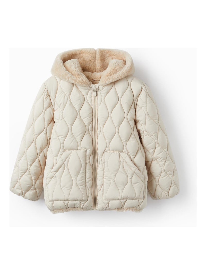 Manteau matelassé beige pour fille Beige clair - Kiabi