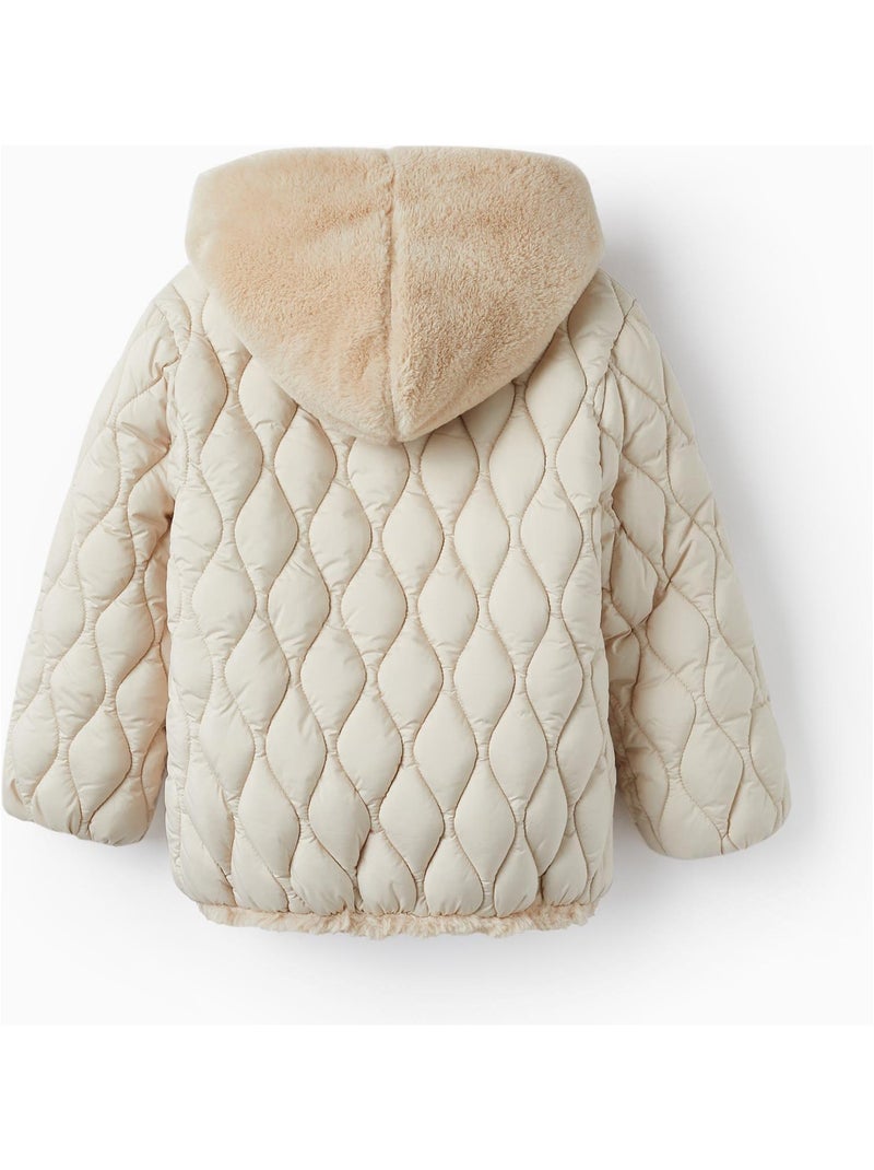 Manteau matelassé beige pour fille Beige clair - Kiabi