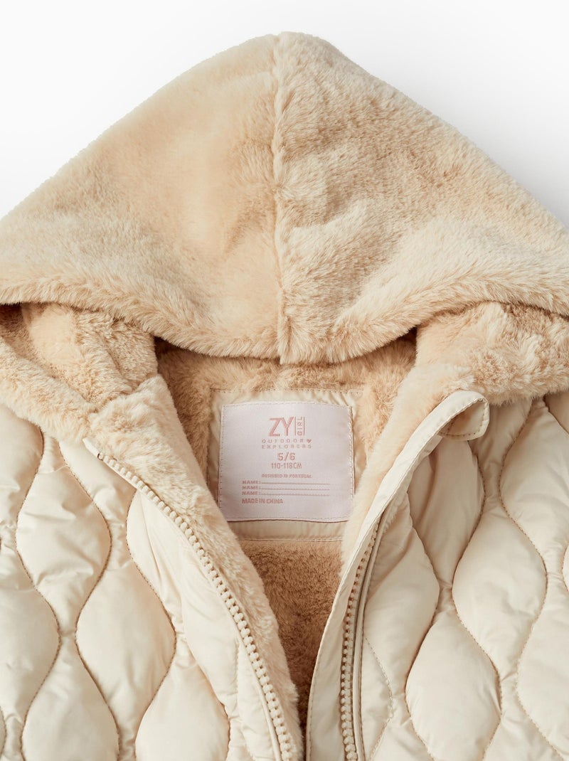 Manteau matelassé beige pour fille Beige clair - Kiabi