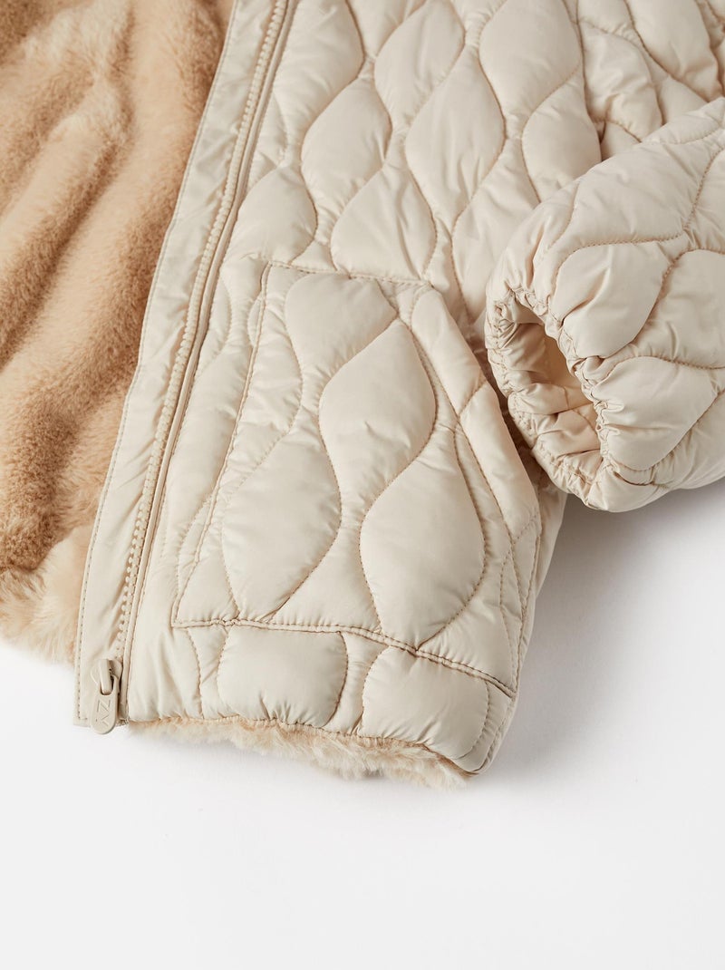 Manteau matelassé beige pour fille Beige clair - Kiabi