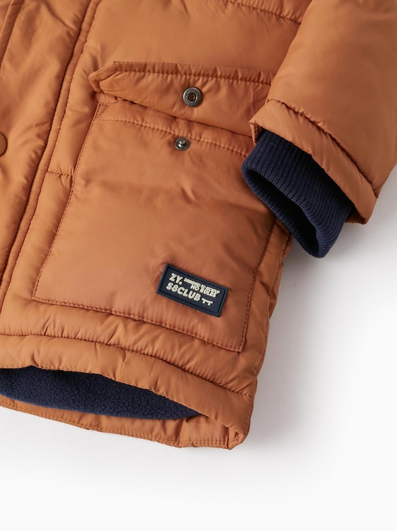 Manteau matelassé marron de type puffer pour garçon Skater's’ Dictionary Marron - Kiabi
