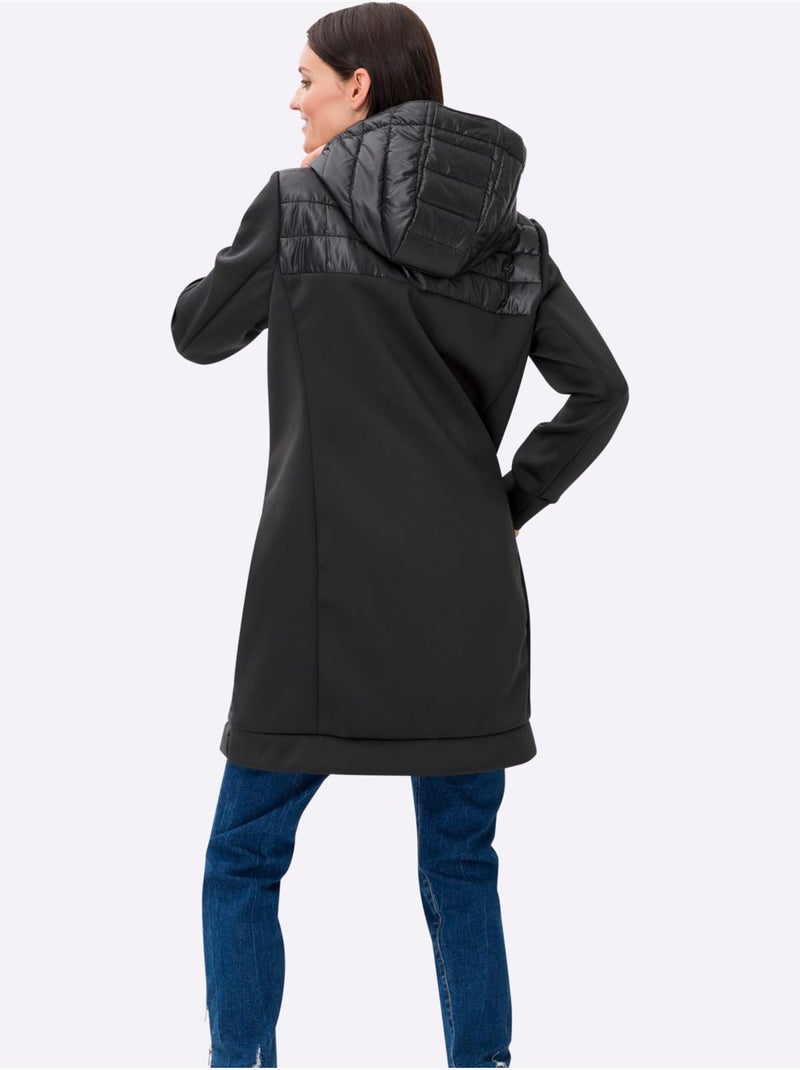 Manteau Matelassé Motif Matelassé - Taille Standard - helline Noir - Kiabi