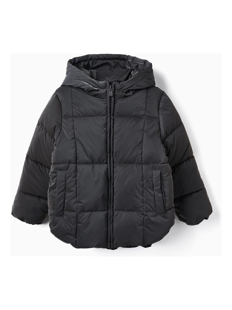 Manteau matelassé pour fille   GREAT GOALS GREAT WORLD Gris foncé - Kiabi