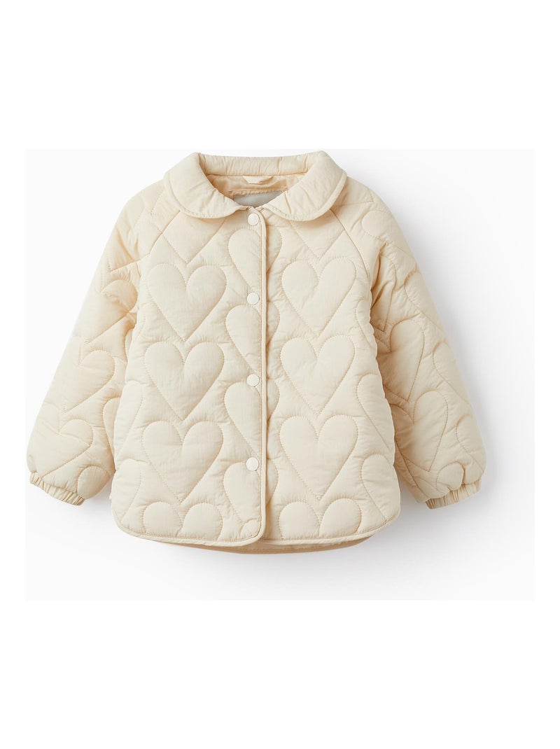 Manteau Matelassé pour Fille 'Hearts'   ACE CLUBS Beige - Kiabi