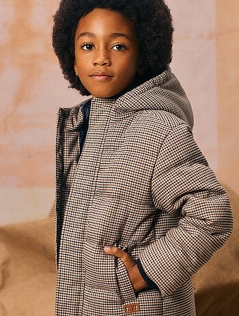 Manteau Matelassée Pied de Poule