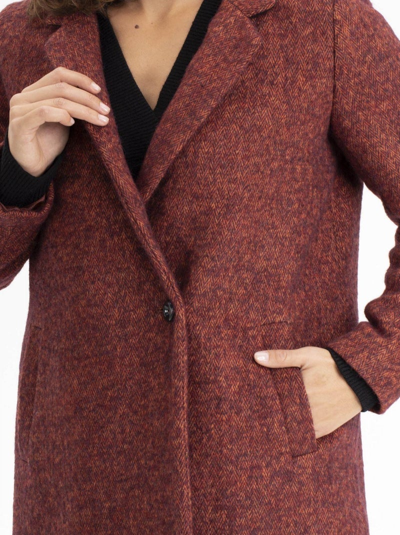 Manteau Melissa  Avec Col  | Gerard Pasquier Rouge - Kiabi