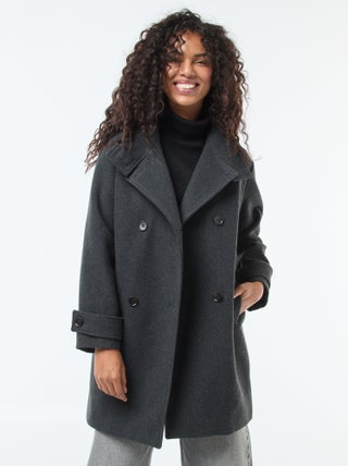 Manteau mi-cuisse avec double boutonnage