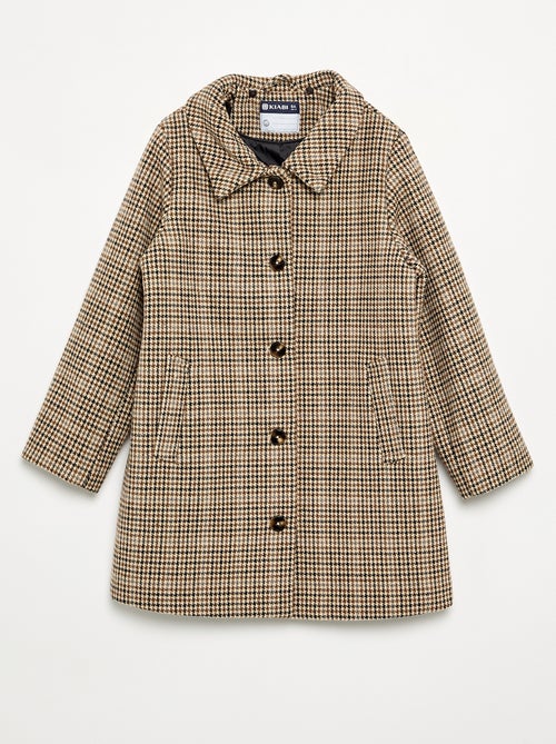 Manteau mi-long avec col en fourrure amovible - Kiabi Manteau mi-long avec col en fourrure amovible - Kiabi